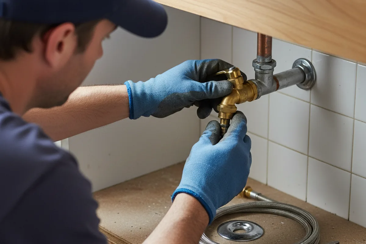 Shutoff valve and fitting work during Emergency Plumbing in Nicoma Park